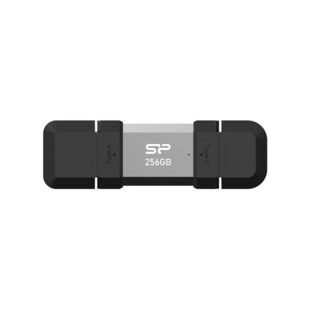 Silicon power 256 gb, usb type-a and tipo c flash drive, mobile c51, silver