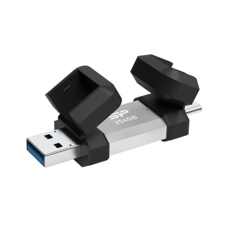 Silicon power 256 gb, usb type-a and tipo c flash drive, mobile c51, silver