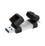 Silicon power 256 gb, usb type-a and tipo c flash drive, mobile c51, silver