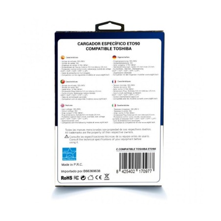 Eightt cargador especifico compatible toshiba 19v-4.74a 90w