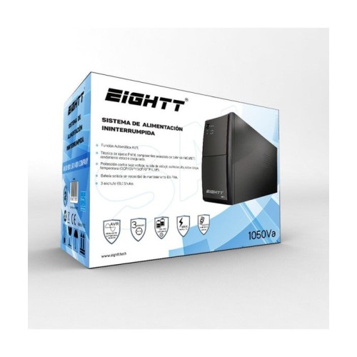 Eightt - sai inline 1050va/630w - bateria 2x12v/7ah - 3x toma schuko