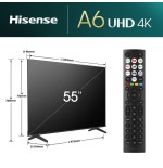 Televisor 55'' uhd 4k 55a6n smart tv hisense 55''/ ultra hd/ 60hz/ 3xhdmi/ 2x usb2.0/ 2x10w/ wifi/ bluetooth 4.2