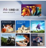 Televisor 55'' uhd 4k 55a6n smart tv hisense 55''/ ultra hd/ 60hz/ 3xhdmi/ 2x usb2.0/ 2x10w/ wifi/ bluetooth 4.2