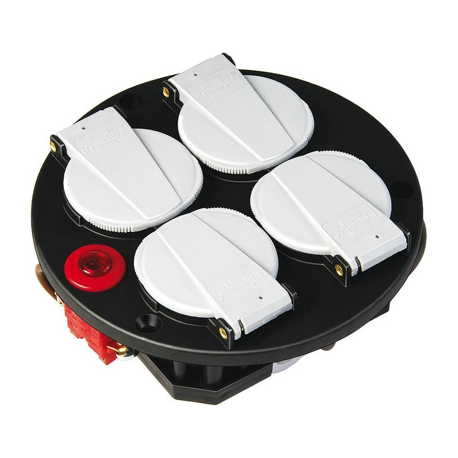 Conjunto base de enchufe de 4 vías ip20 230v/16a termostato con lámpara de control
