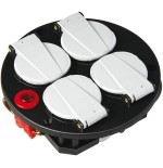 Conjunto base de enchufe de 4 vías ip20 230v/16a termostato con lámpara de control
