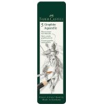 Faber-castell 117805 . estuche de metal con 5 lápices graphite aquarelle en 2b, 4b, 6b, 8b, 10b, 12b