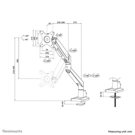 Neomounts tis 17"-35" 1tft plata max.9kg