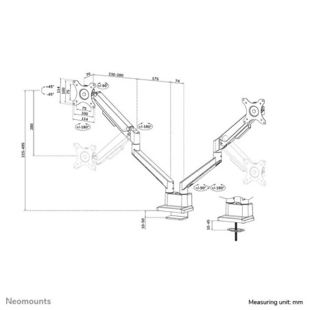Neomounts tis 17"-32" 2tft blanco max.9kg