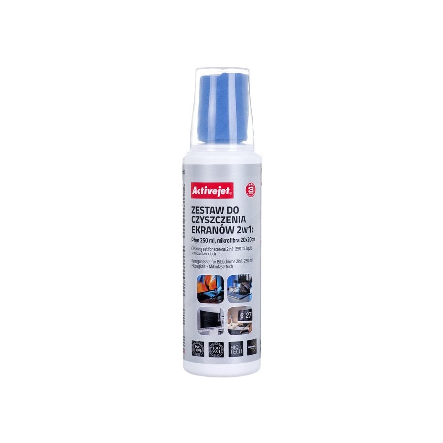 Activejet kit de limpieza de pantallas 2en1 250 ml/20x20 cm