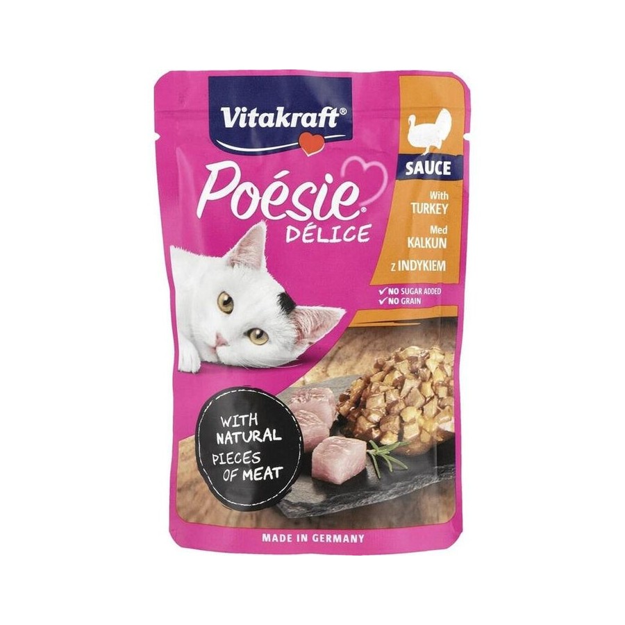 Comida húmeda para gatos vitakraft poesie delice pavo para gatos  85 g
