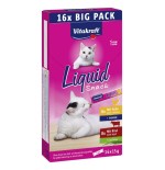 Goma para gatos vitakraft cat liquid-snack with beef and chicken  16 x 15g
