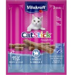 Goma para gatos vitakraft catstick mini with flounder and omega-3  3 piezas
