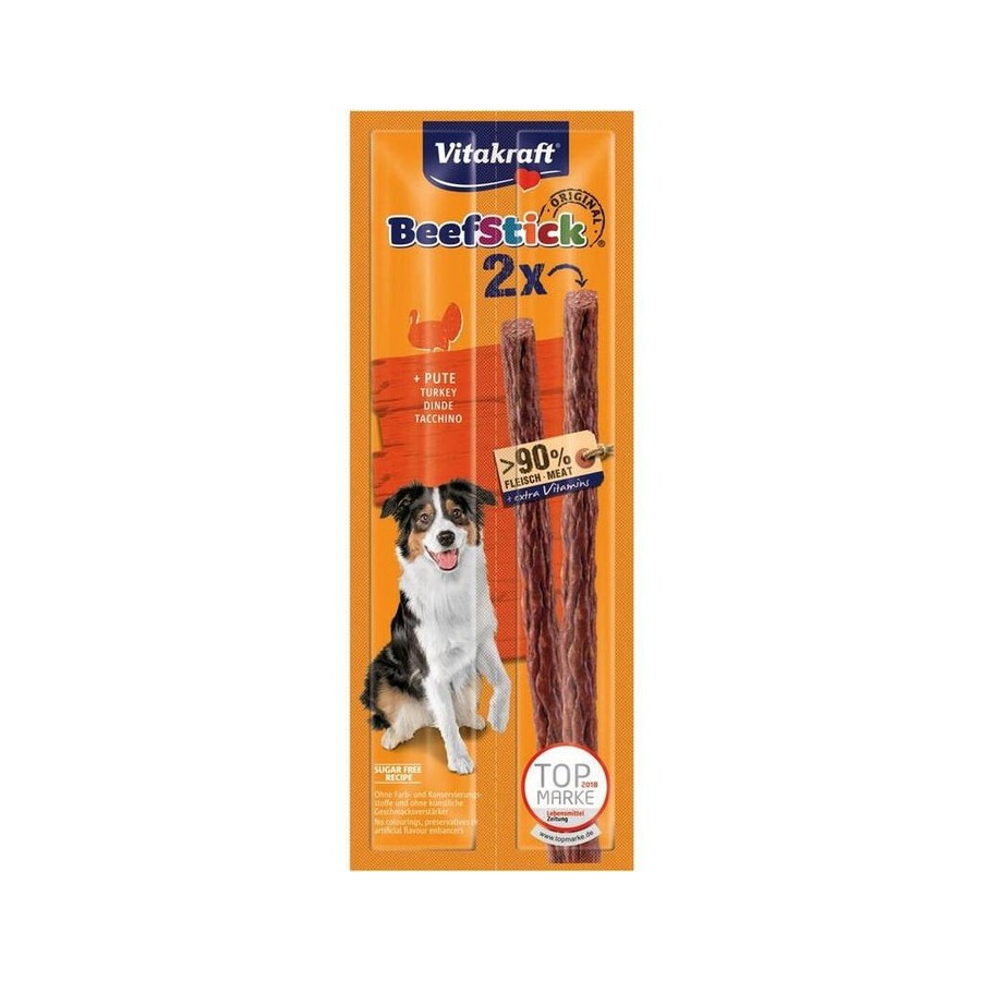 Golosina para perros vitakraft beef stick with turkey  2 x 12 g