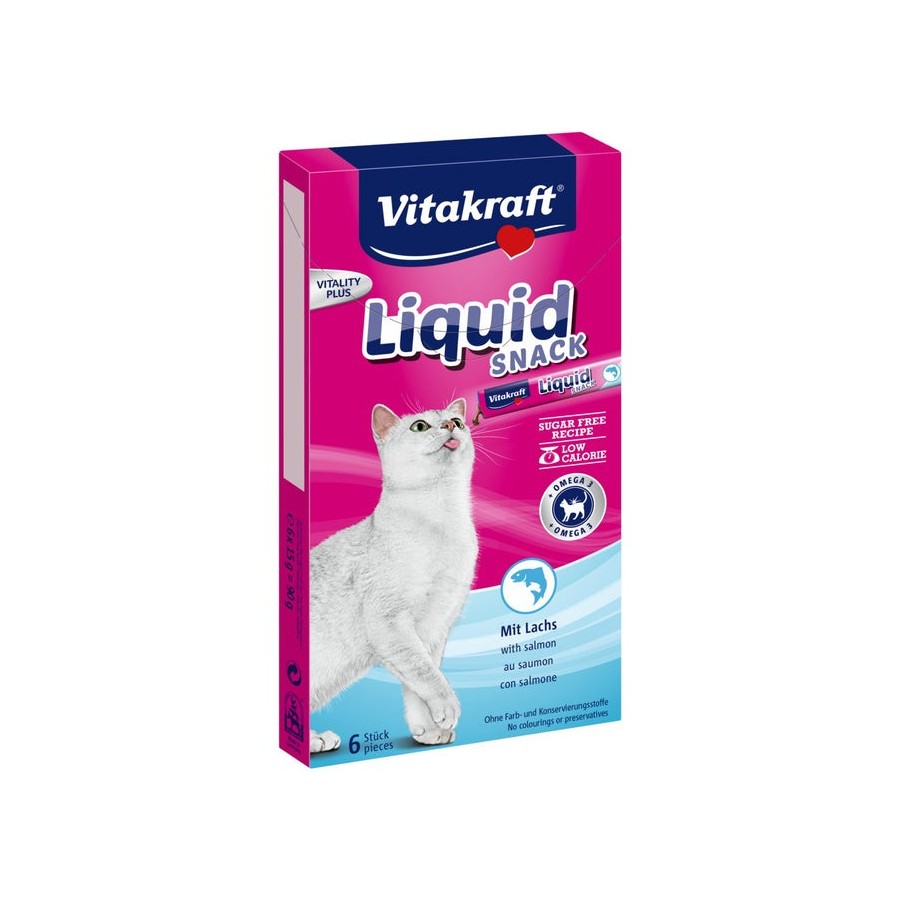 Golosinas para gatos vitakraft snack líquido salmón  6 x 15g