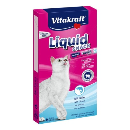 Golosinas para gatos vitakraft snack líquido salmón  6 x 15g
