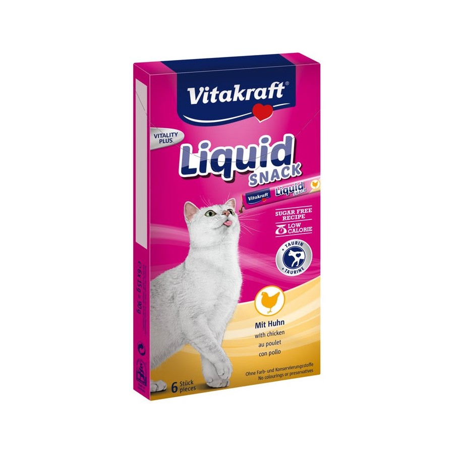Golosinas para gatos vitakraft snack líquido pollo  6 x 15g