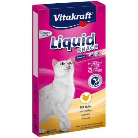 Golosinas para gatos vitakraft snack líquido pollo  6 x 15g