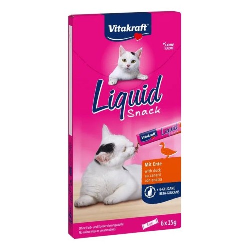 Golosinas para gatos vitakraft snack líquido pato  6 x 15 g