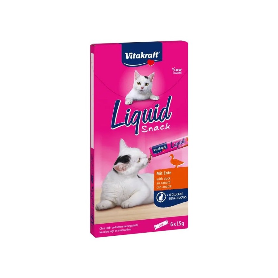Golosinas para gatos vitakraft snack líquido pato  6 x 15 g