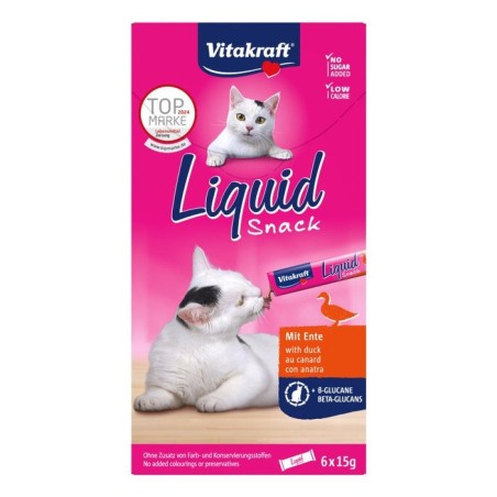 Golosinas para gatos vitakraft snack líquido pato  6 x 15 g