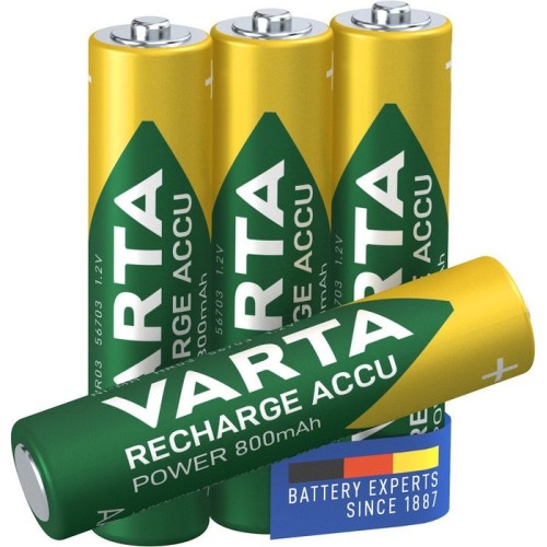 Varta pilas recargables aaa 800mah pack 4 blx4 aaa 800mah varta ready to use