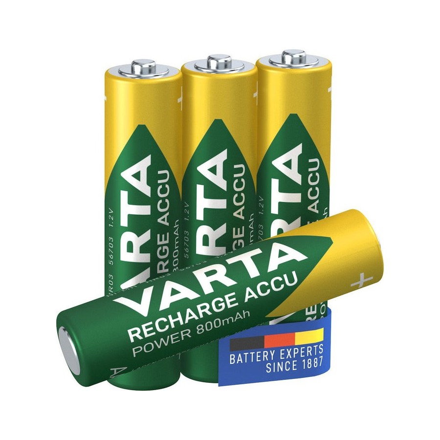 Varta pilas recargables aaa 800mah pack 4 blx4 aaa 800mah varta ready to use