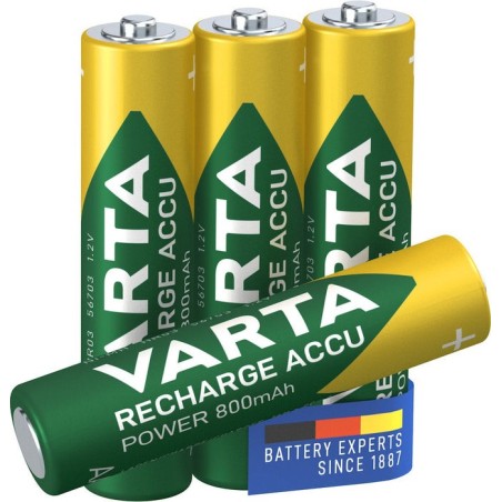 Varta pilas recargables aaa 800mah pack 4 blx4 aaa 800mah varta ready to use