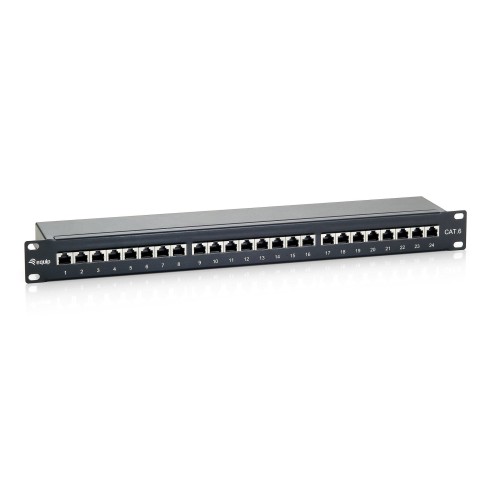 Equip patch panel 24 puertos categoria 6 apantallado color negro