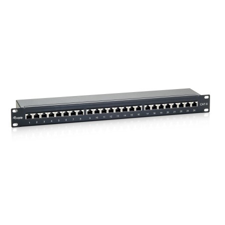 Equip patch panel 24 puertos categoria 6 apantallado color negro