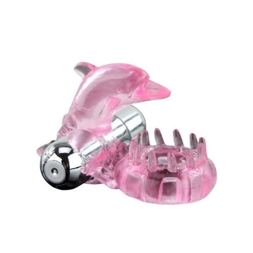 Anillo vibrador love dolphig ring rosa