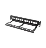 Lanberg patch panel blank 12 port 1u with organizer for keystone modules black