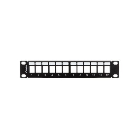 Lanberg patch panel blank 12 port 1u with organizer for keystone modules black