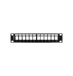 Lanberg patch panel blank 12 port 1u with organizer for keystone modules black