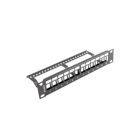 Lanberg patch panel blank 12 port 1u with organizer for keystone modules black