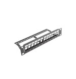 Lanberg patch panel blank 12 port 1u with organizer for keystone modules black