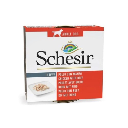 Comida húmeda para perros schesir in jelly chicken with beef  150 g