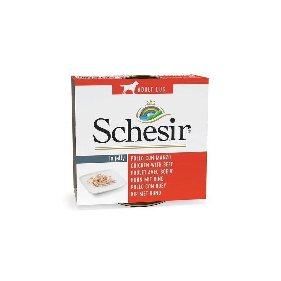 Comida húmeda para perros schesir in jelly chicken with beef  150 g