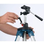Trípode bosch professional bt 250 plateado/azul, rosca de 1/4", para láseres puntuales, lineales y rotativos 0601096a00