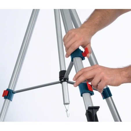 Trípode bosch professional bt 250 plateado/azul, rosca de 1/4", para láseres puntuales, lineales y rotativos 0601096a00
