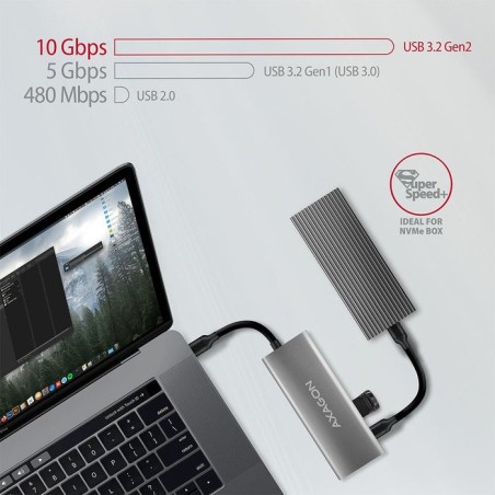Axagon hmc-5g2 multiport-hub, usb 3.2 gen2, hdmi, 2x usb-a, 2x usb-c