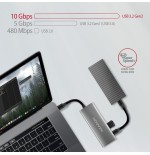 Axagon hmc-5g2 multiport-hub, usb 3.2 gen2, hdmi, 2x usb-a, 2x usb-c