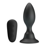 Mr play - plug anal con vibracion negro control remoto