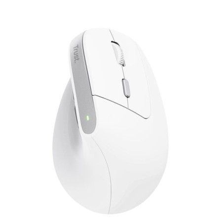 Ratón ergonómico inalámbrico trust bayo ii batería recargable hasta 2400 dpi blanco