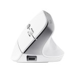 Ratón ergonómico inalámbrico trust bayo ii batería recargable hasta 2400 dpi blanco