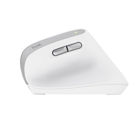 Ratón ergonómico inalámbrico trust bayo ii batería recargable hasta 2400 dpi blanco