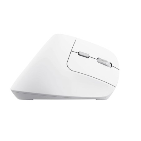 Ratón ergonómico inalámbrico trust bayo ii batería recargable hasta 2400 dpi blanco