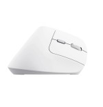 Ratón ergonómico inalámbrico trust bayo ii batería recargable hasta 2400 dpi blanco