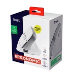 Ratón ergonómico inalámbrico trust bayo ii batería recargable hasta 2400 dpi blanco