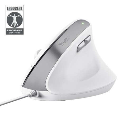 Ratón ergonómico trust bayo ii hasta 2400 dpi blanco
