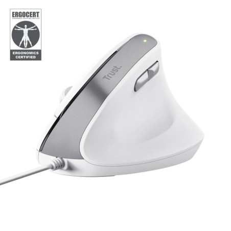 Ratón ergonómico trust bayo ii hasta 2400 dpi blanco